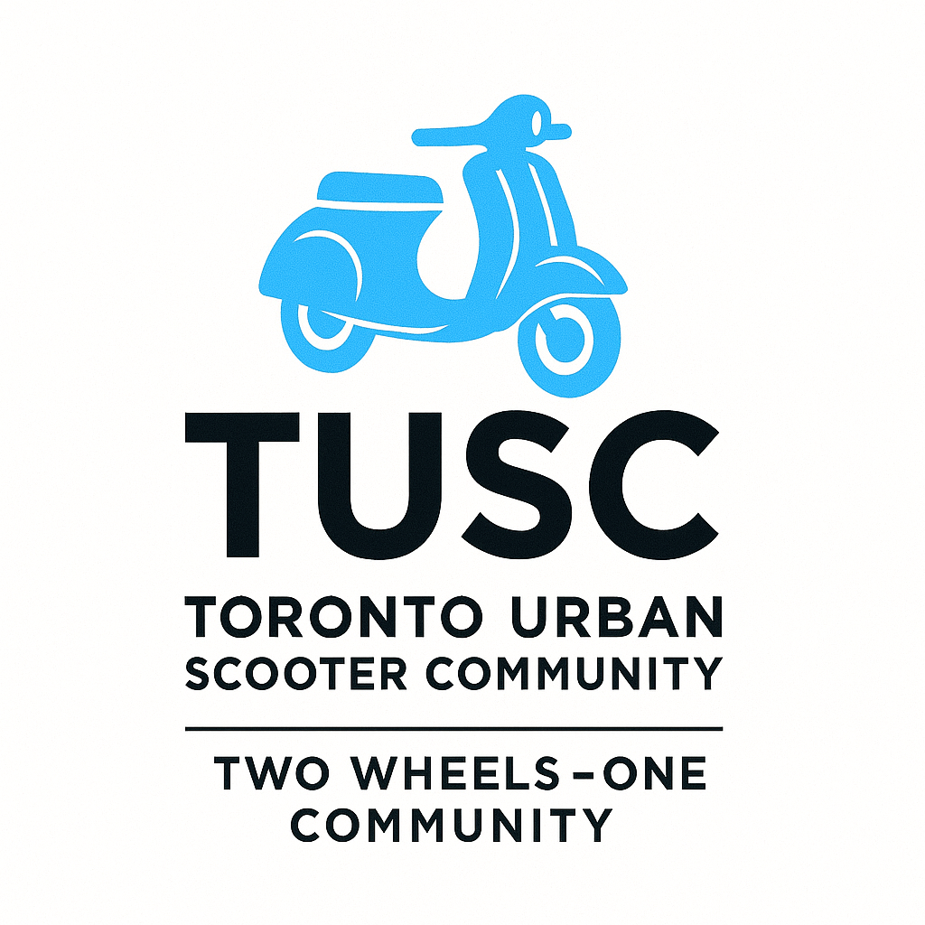 TUSC Logo with Sky Blue Scooter